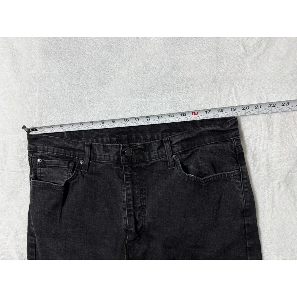 Levis 505 Jeans Mens 36x28‎ Black Regular Straight Mid Rise Dark Wash